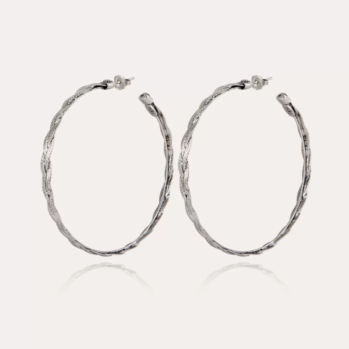 Gas Bijoux Bijoux Argentés | Boucles D'Oreilles>Boucles d'oreilles créoles Tresse argentées