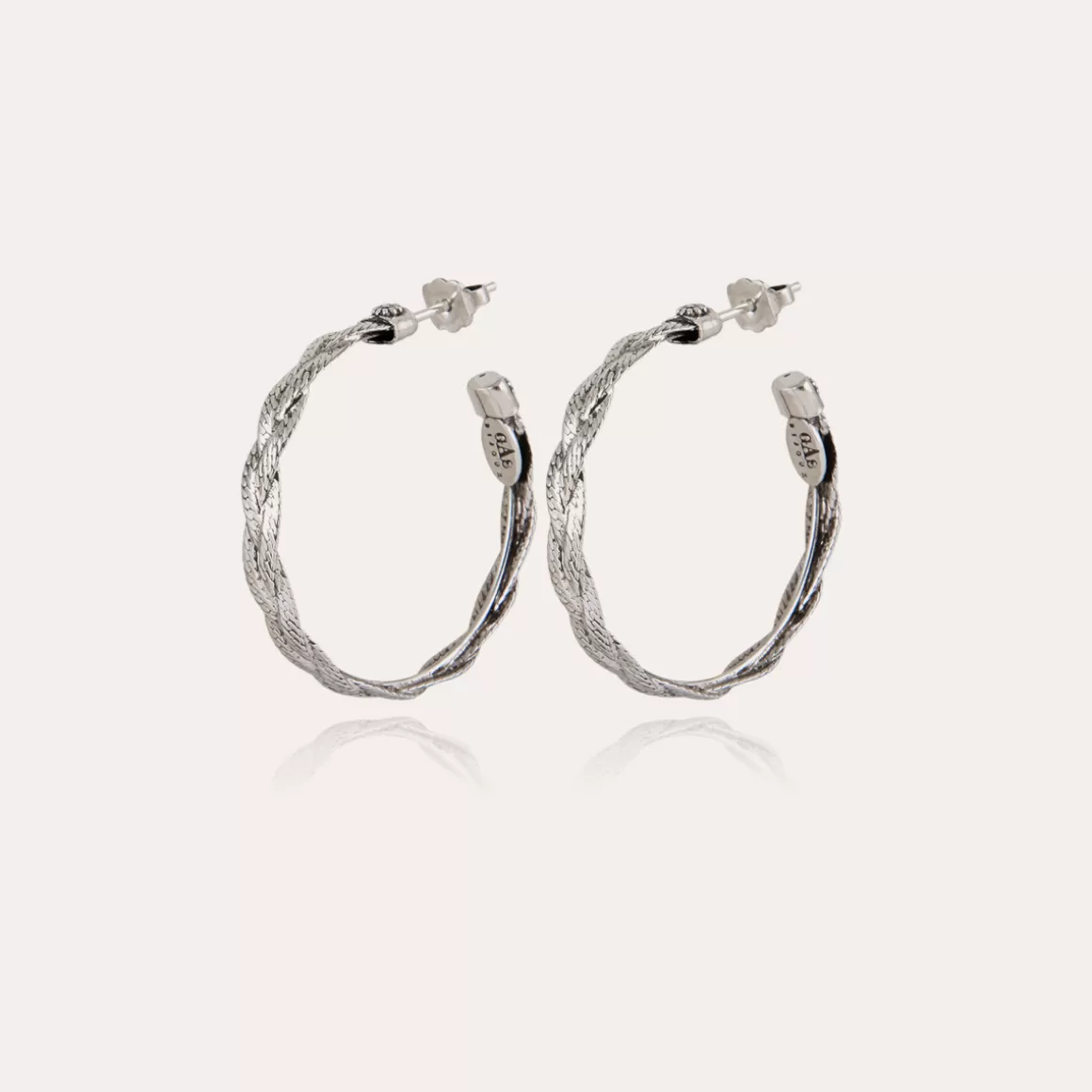 Gas Bijoux Bijoux Argentés | Boucles D'Oreilles>Boucles d'oreilles créoles Tresse petit modèle argentées