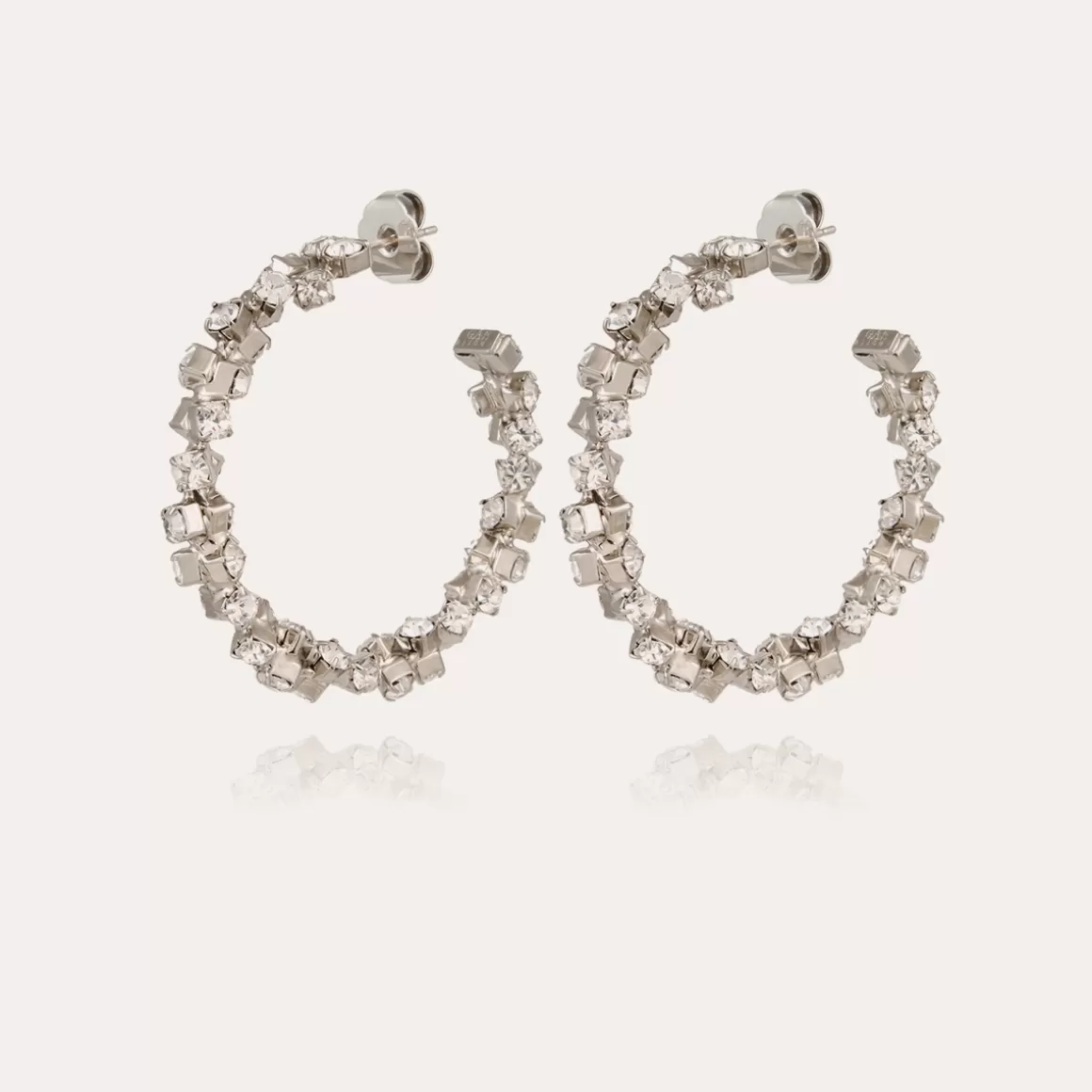 Gas Bijoux Boucles D'Oreilles>Boucles d'oreilles créoles Trevise finition rhodium