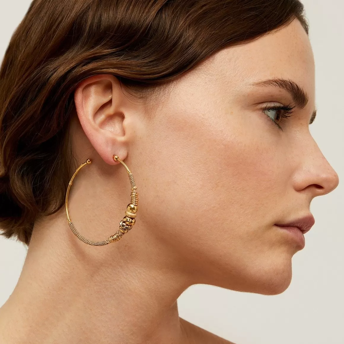 Gas Bijoux Boucles D'Oreilles>Boucles d'oreilles créoles Zizanie strass dorées Cristal