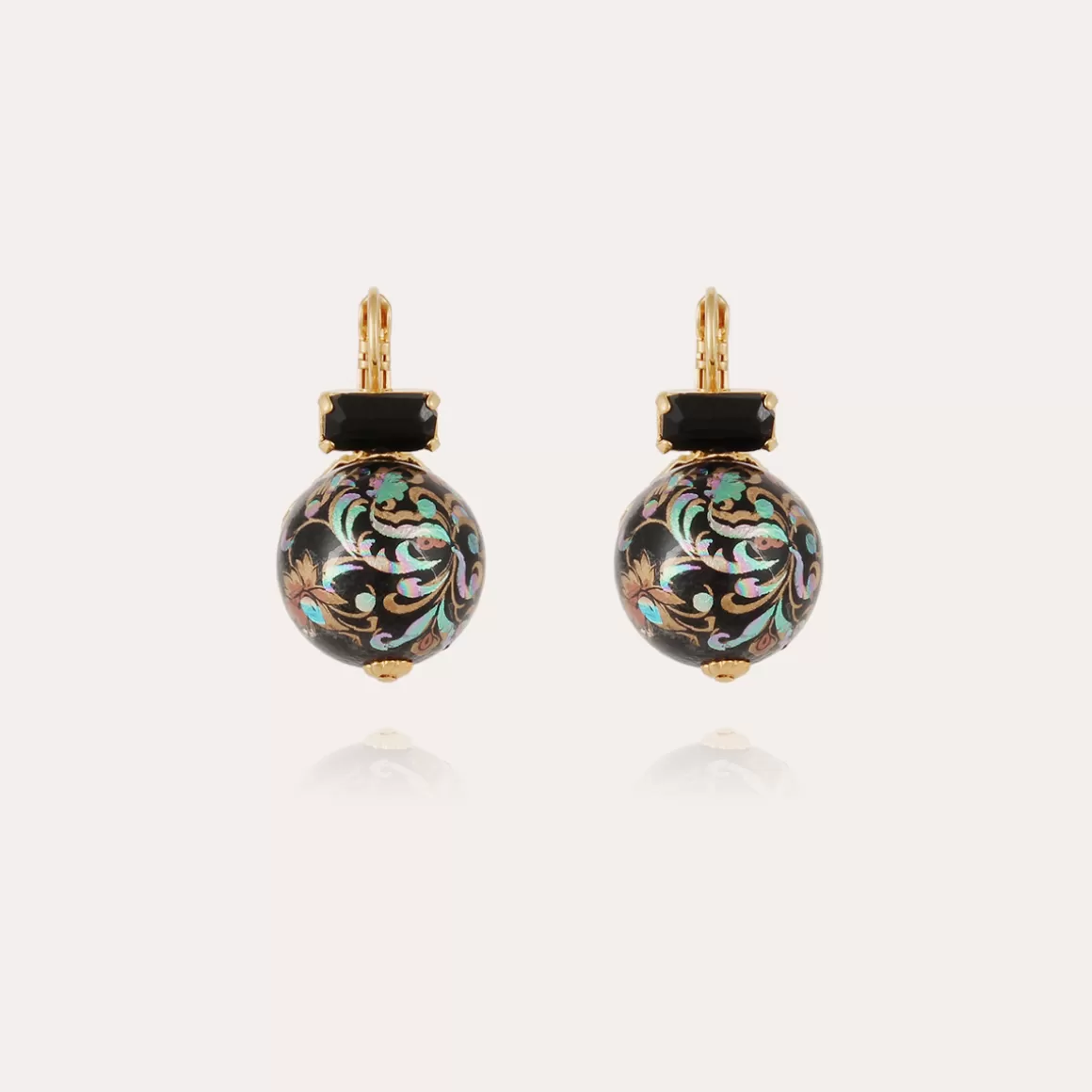 Gas Bijoux Boucles D'Oreilles>Boucles d'oreilles Décalco dorées Vert