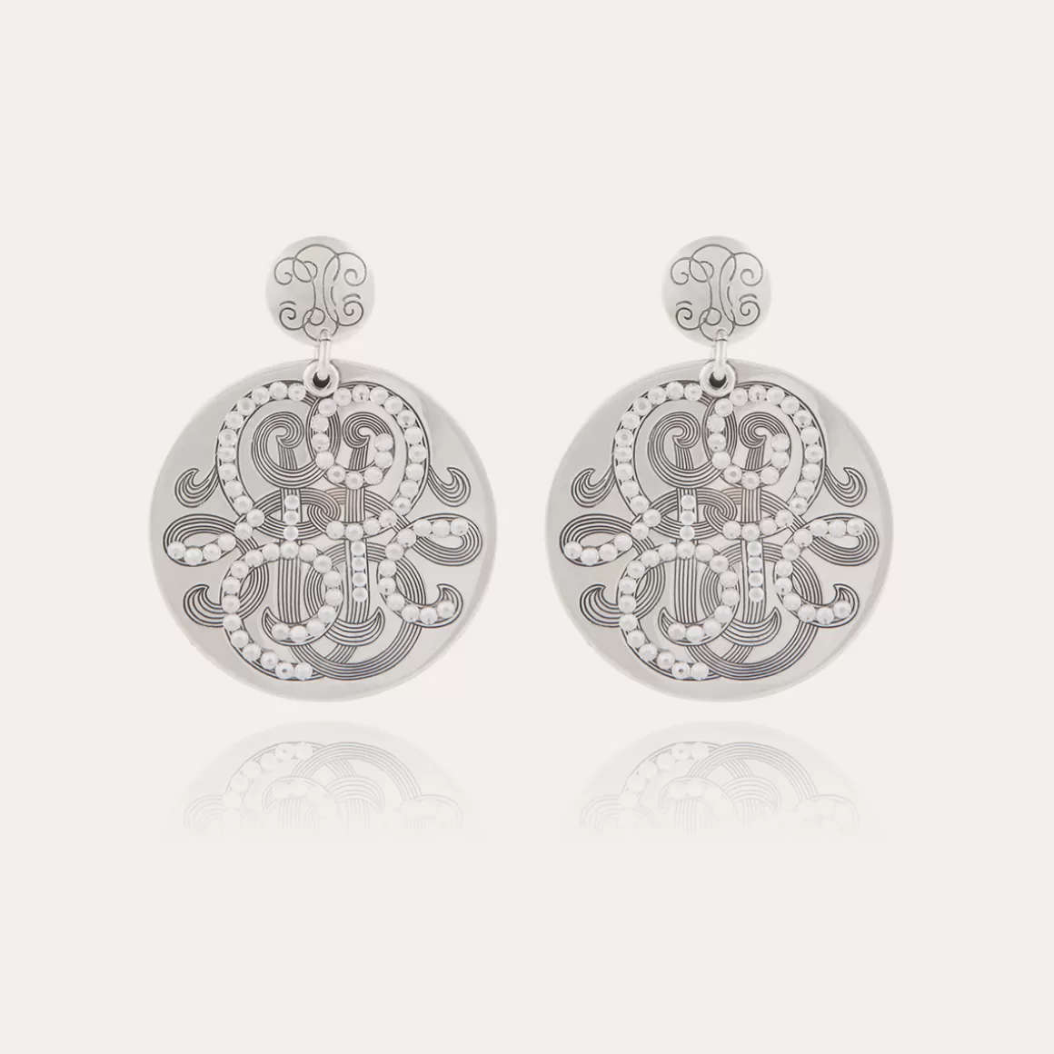 Gas Bijoux Boucles D'Oreilles>Boucles d'oreilles Diva strass grand modèle argentées