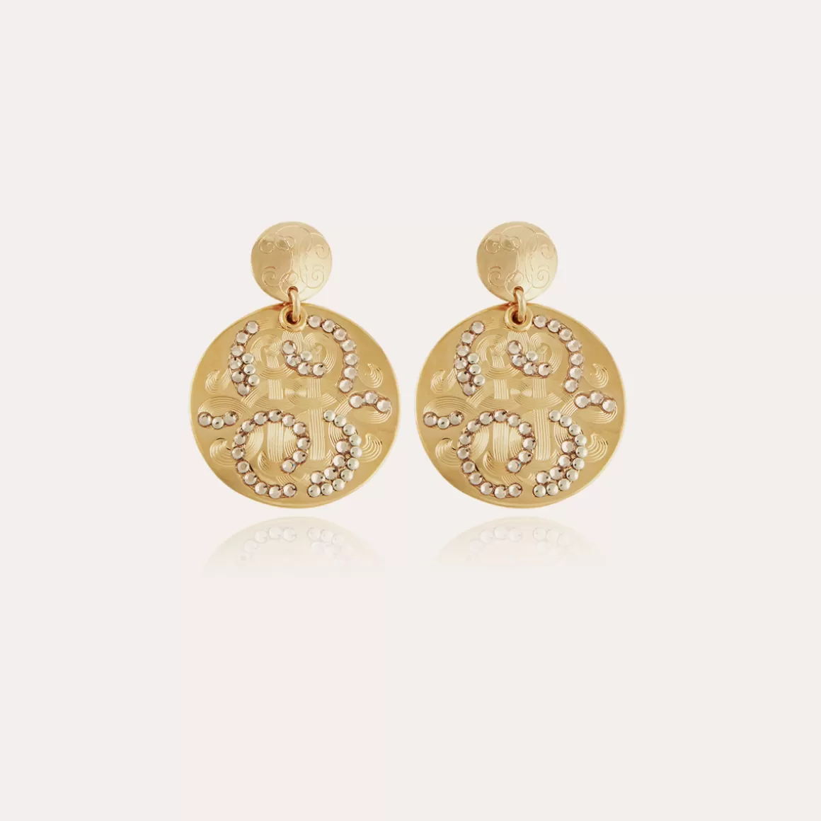 Gas Bijoux Boucles D'Oreilles>Boucles d'oreilles Diva strass petit modèle dorées