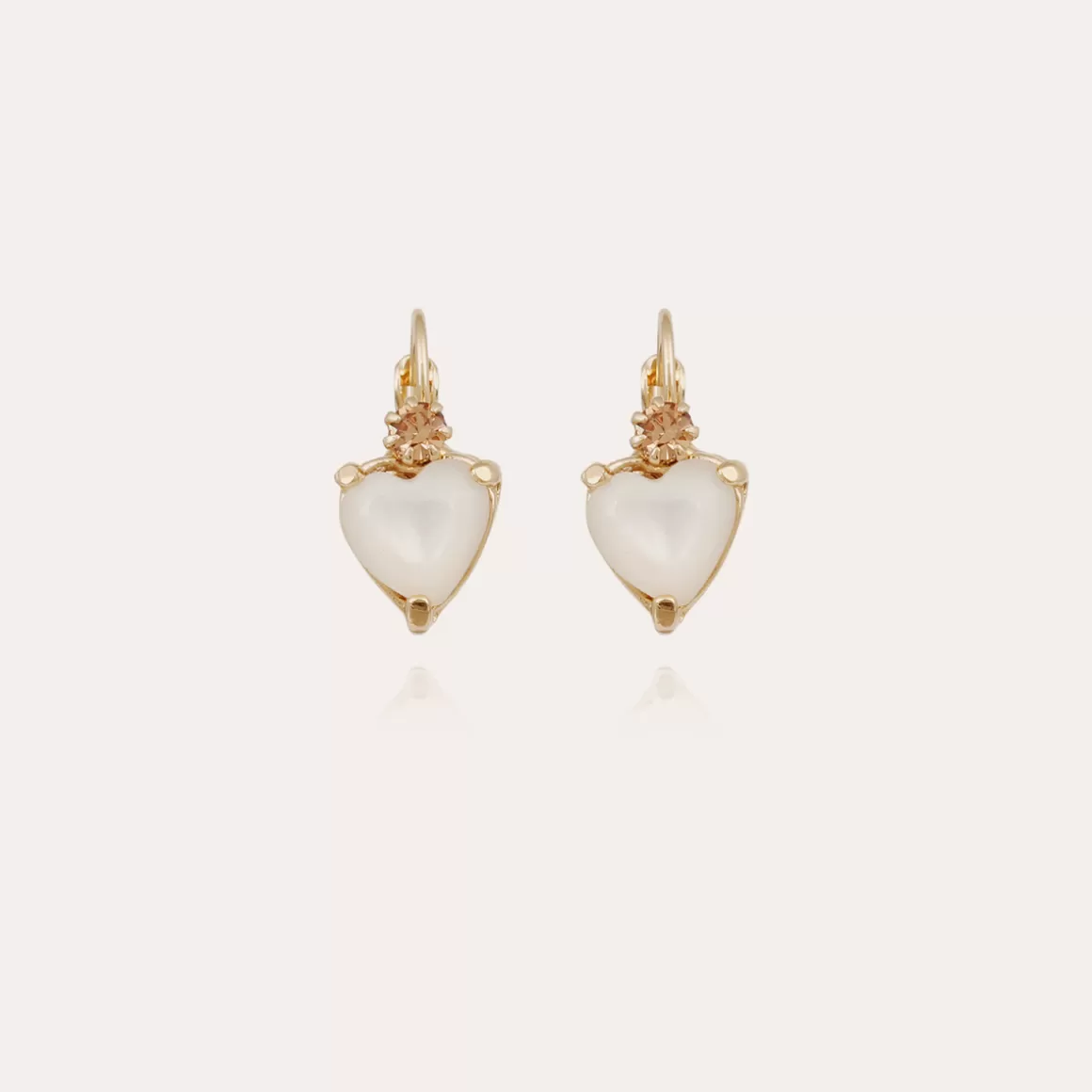 Gas Bijoux Boucles D'Oreilles>Boucles d'oreilles Donguette nacre dorées - Nacre Blanche