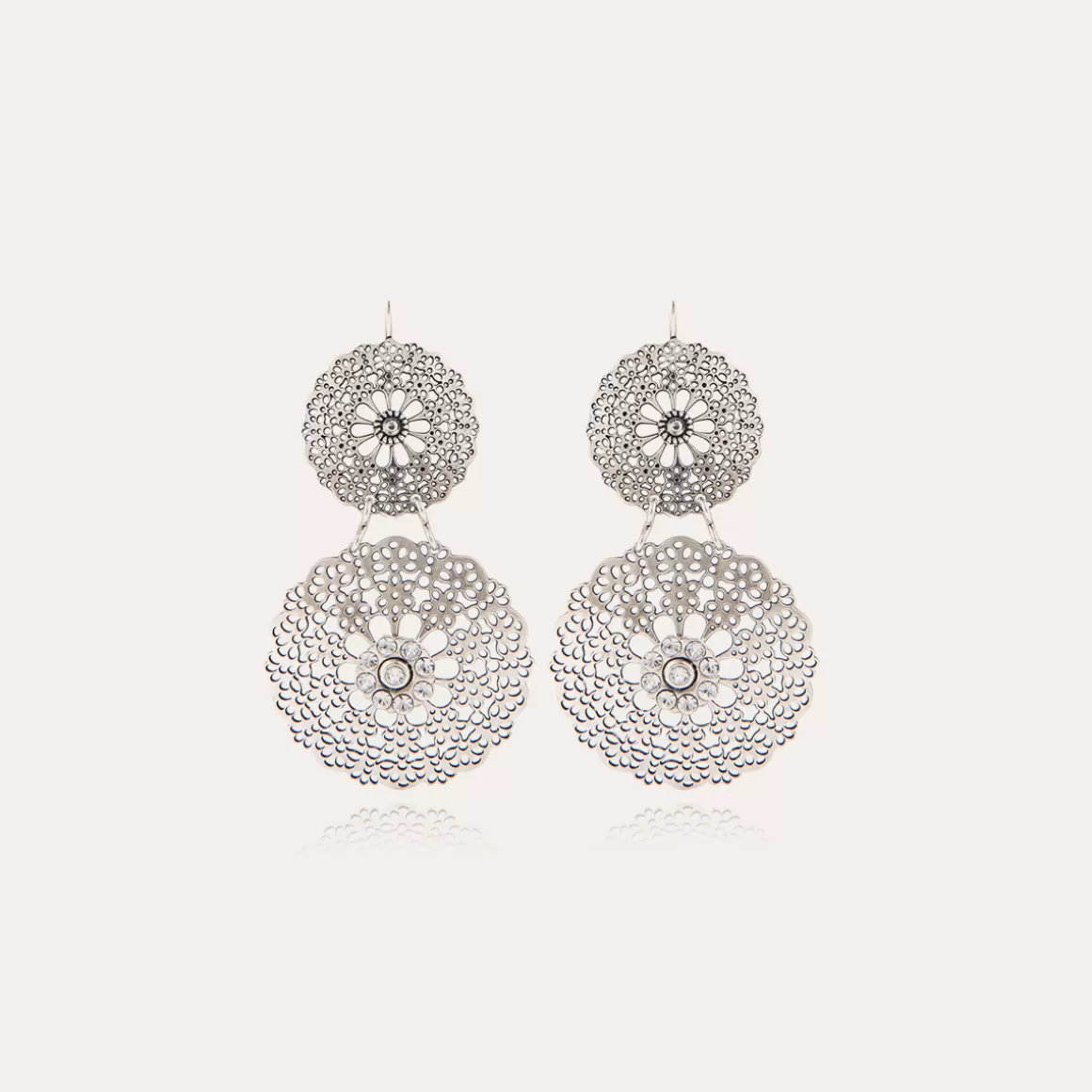 Gas Bijoux Boucles D'Oreilles>Boucles d'oreilles Flocon Double mini argentées