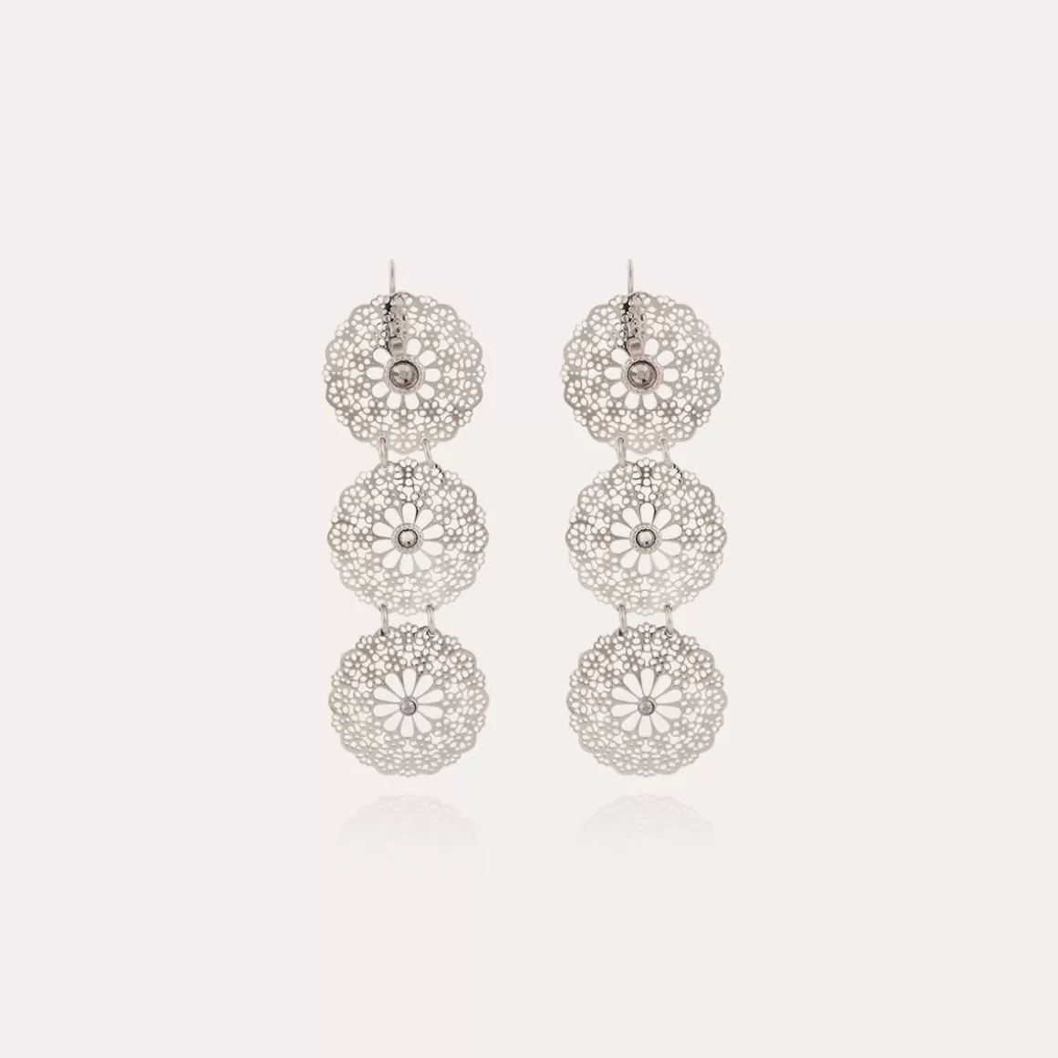 Gas Bijoux Boucles D'Oreilles>Boucles d'oreilles Flocon Triple mini argentées