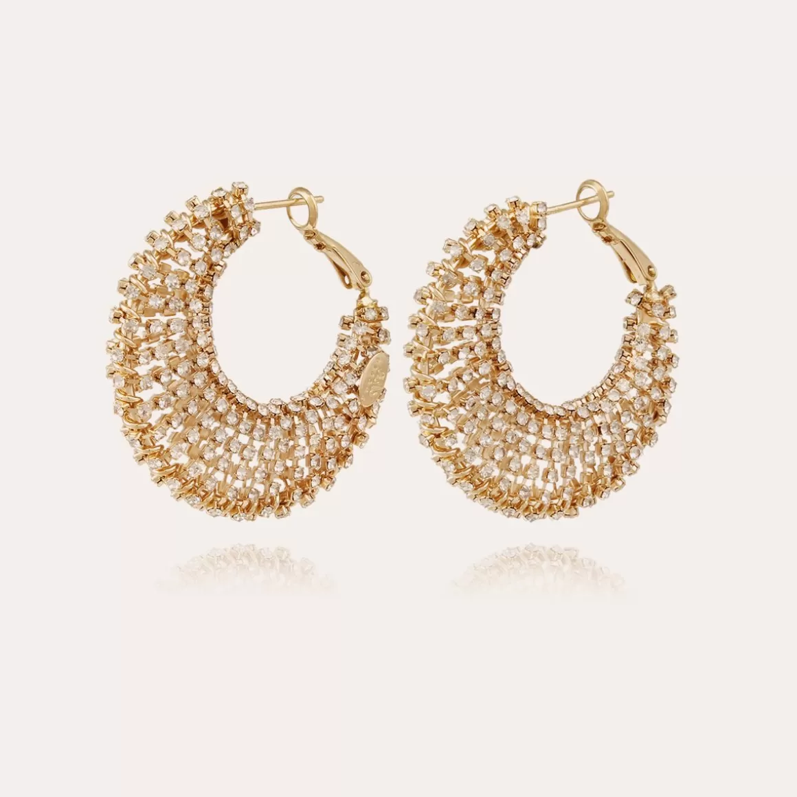 Gas Bijoux Boucles D'Oreilles>Boucles d'oreilles Izzia strass grand modèle dorées Parme