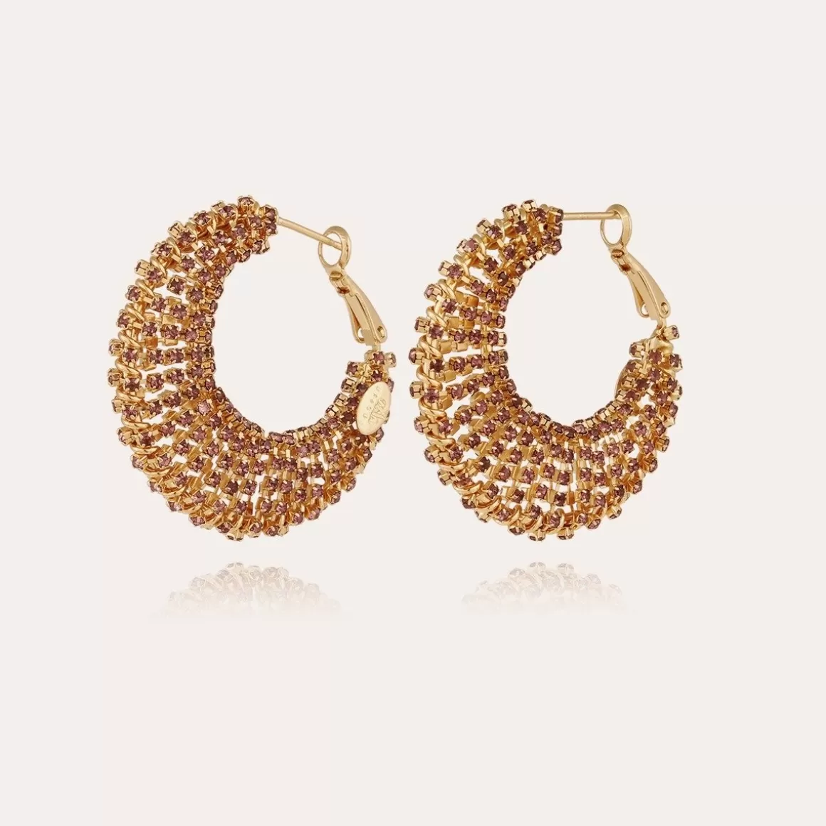 Gas Bijoux Boucles D'Oreilles>Boucles d'oreilles Izzia strass grand modèle dorées