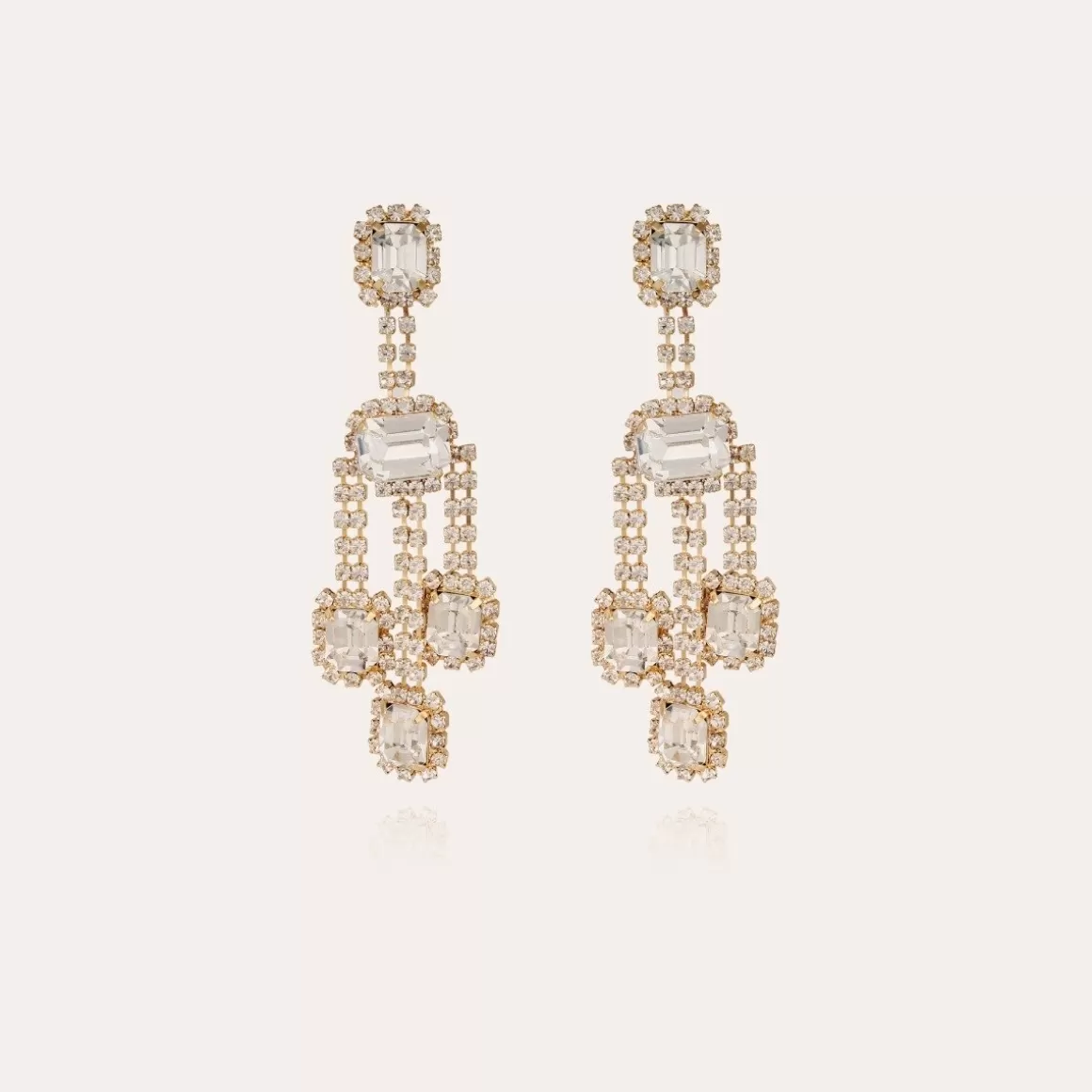 Gas Bijoux Boucles D'Oreilles | Boucles D'Oreilles>Boucles d'oreilles Léonor dorées Cristal