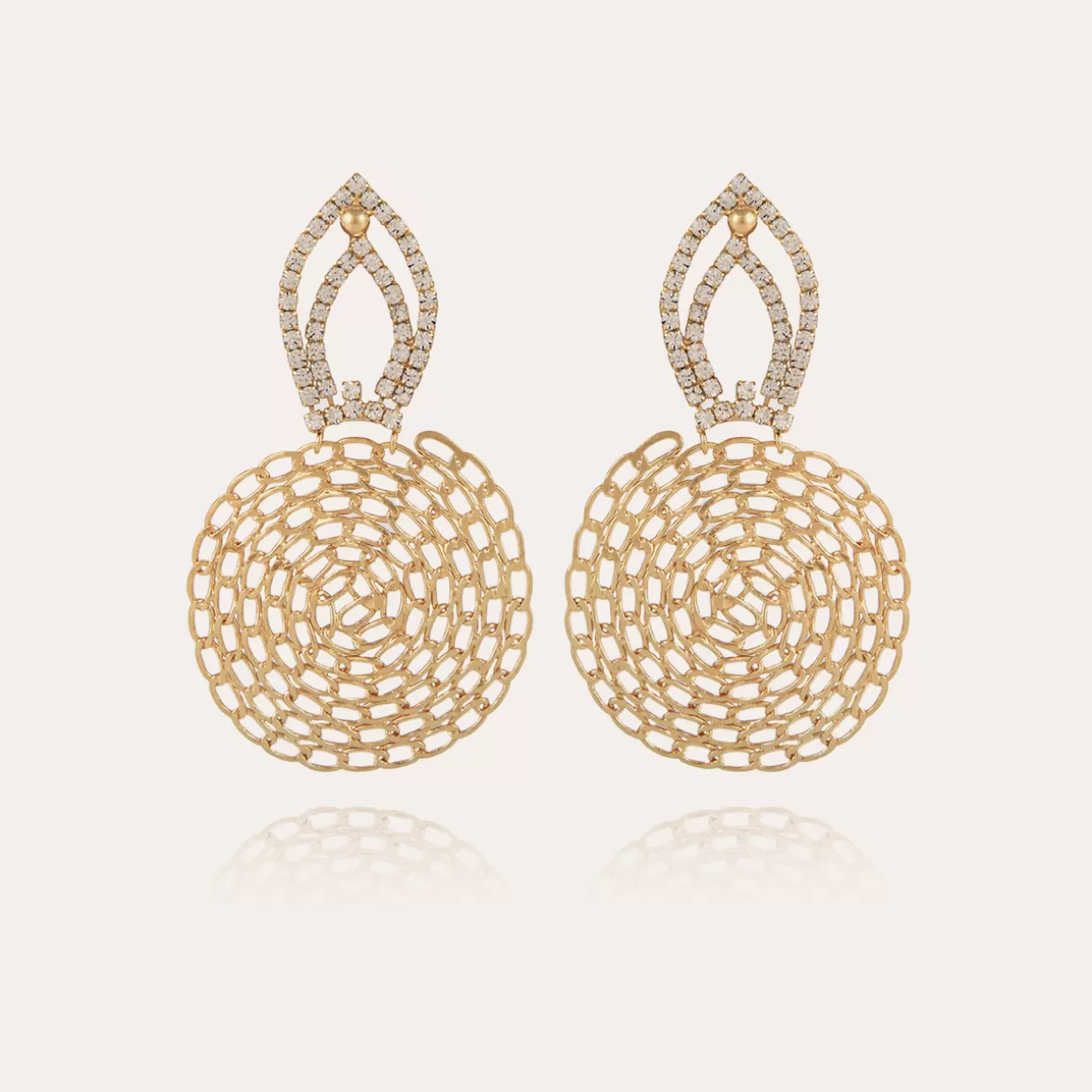 Gas Bijoux Boucles D'Oreilles>Boucles d'oreilles Luciole strass dorées Cristal