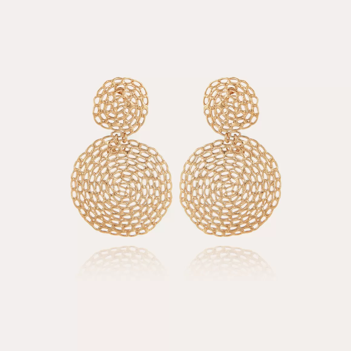 Gas Bijoux Bijoux Dorés | Boucles D'Oreilles>Boucles d'oreilles Onde Gourmette petit modèle dorées