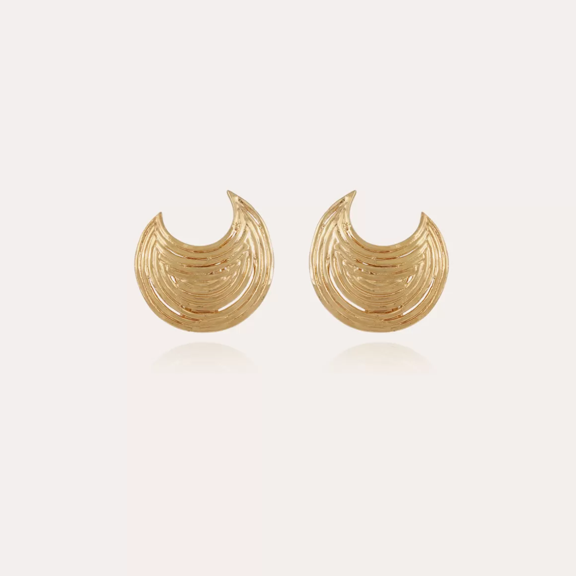 Gas Bijoux Bijoux Dorés | Boucles D'Oreilles>Boucles d'oreilles puces Luna Wave dorées