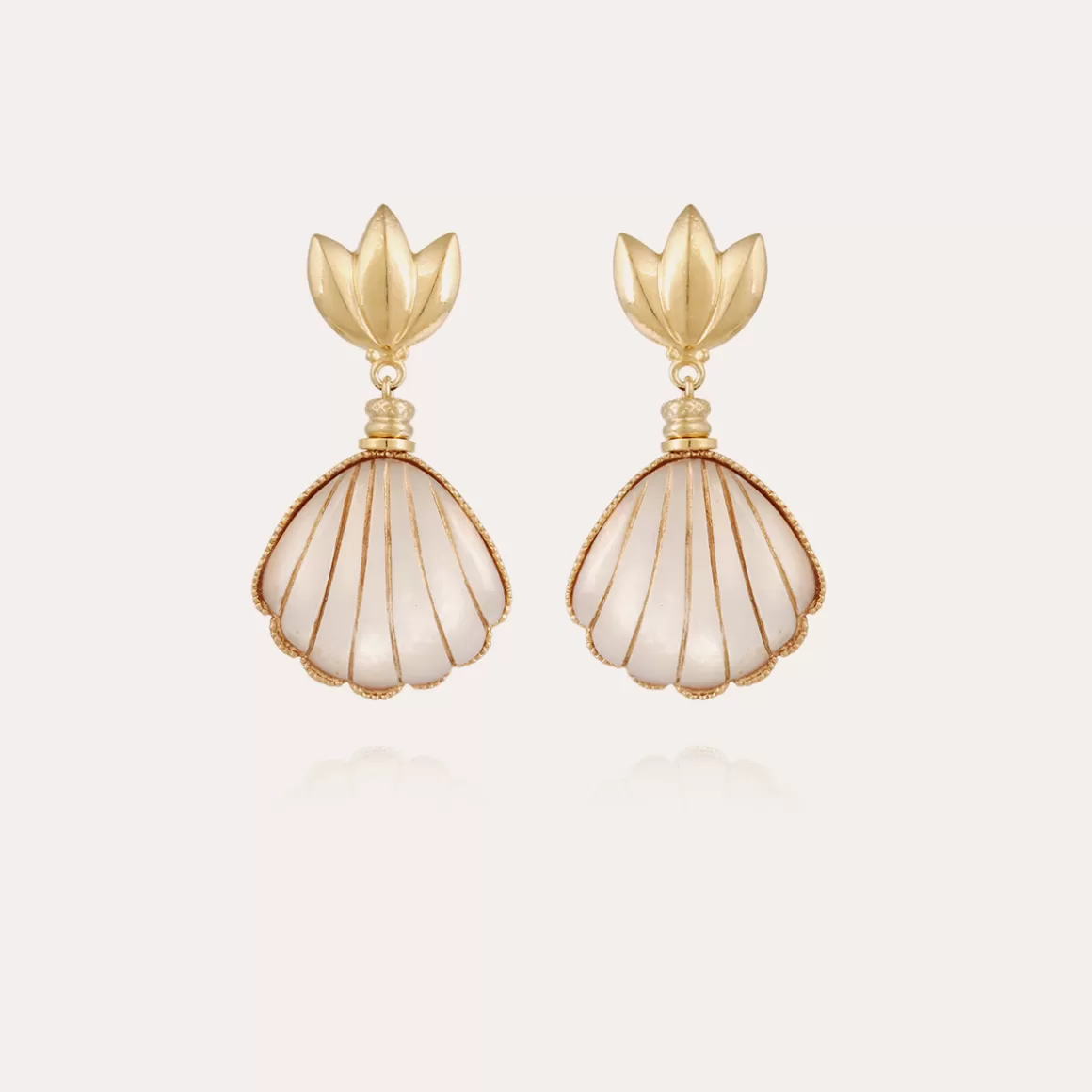 Gas Bijoux Boucles D'Oreilles>Boucles d'oreilles Sanibel dorées - Nacre blanche