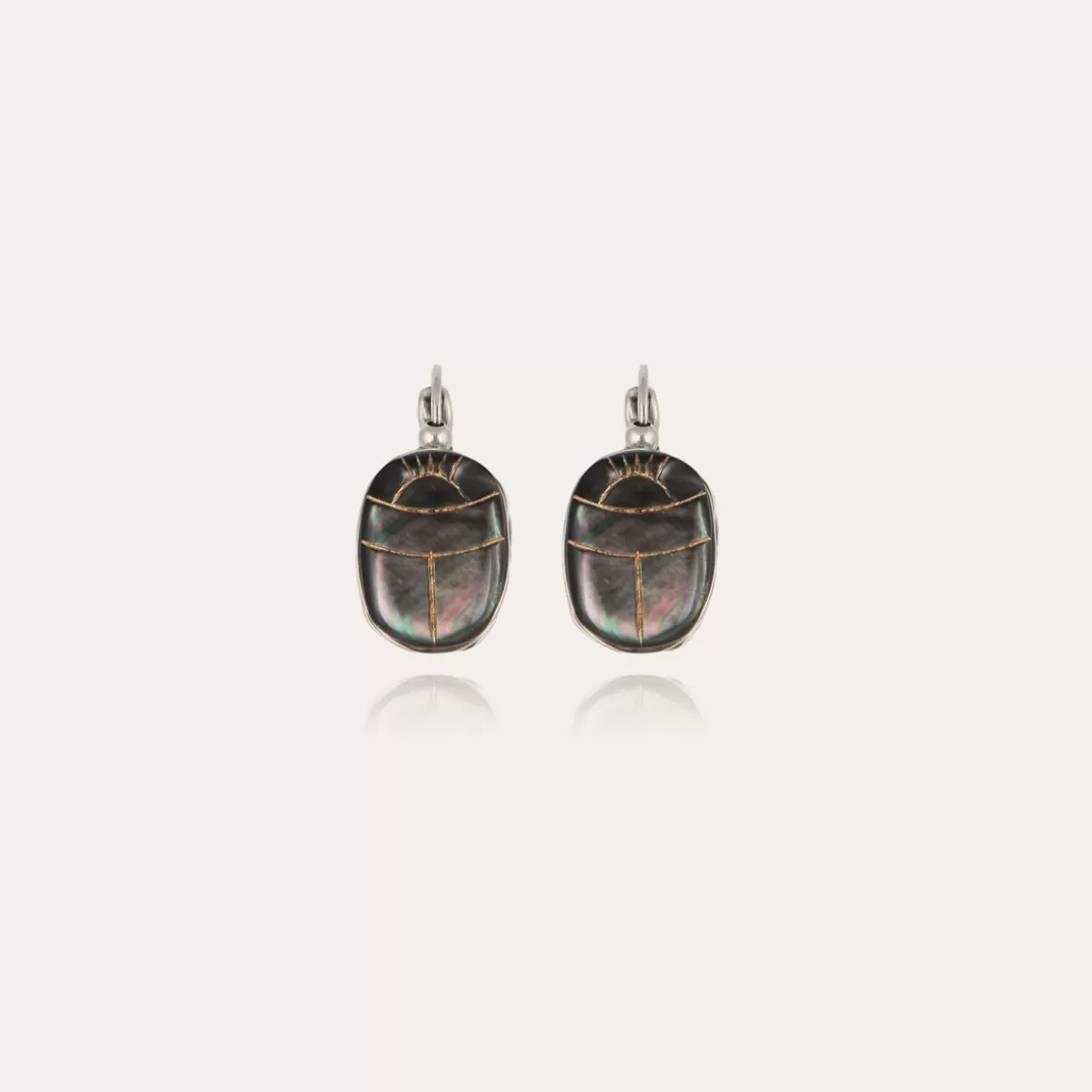 Gas Bijoux Boucles D'Oreilles>Boucles d'oreilles Scaramouche argentées - Nacre grise