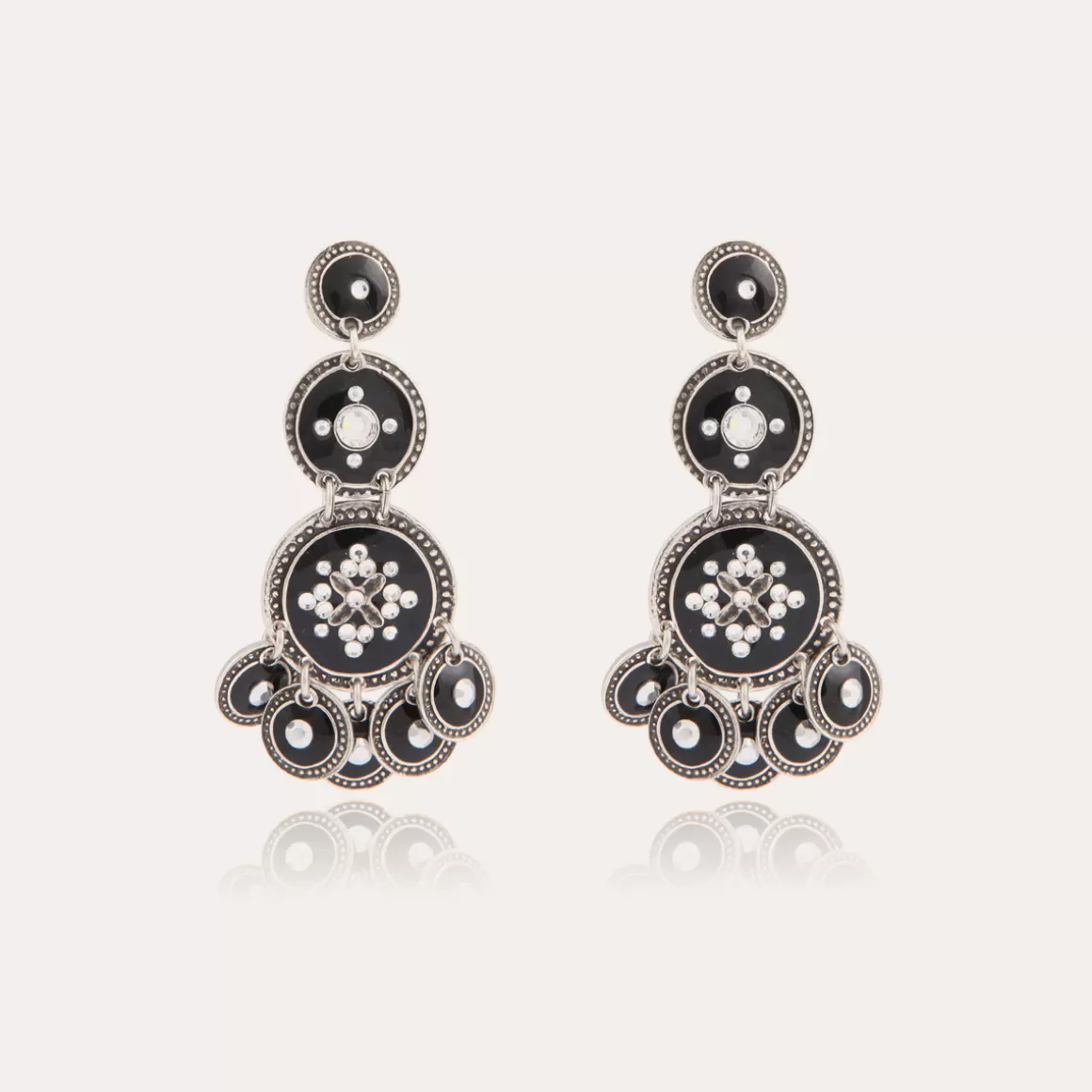 Gas Bijoux Boucles D'Oreilles>Boucles d'oreilles Sequin trois rangs argentées