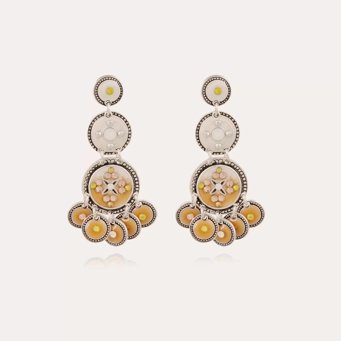 Gas Bijoux Boucles D'Oreilles>Boucles d'oreilles Sequin trois rangs argentées