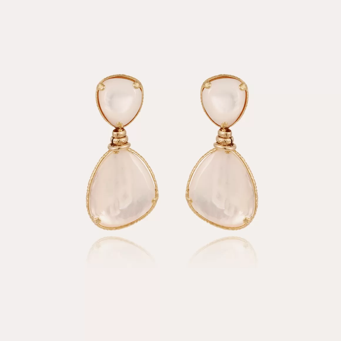 Gas Bijoux Boucles D'Oreilles>Boucles d'oreilles Silia dorées - Nacre blanche