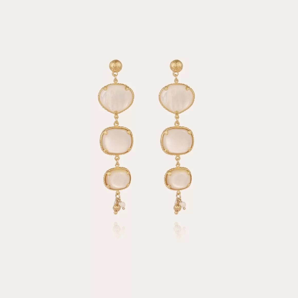 Gas Bijoux Boucles D'Oreilles>Boucles d'oreilles Silène nacre dorées - Nacre blanche