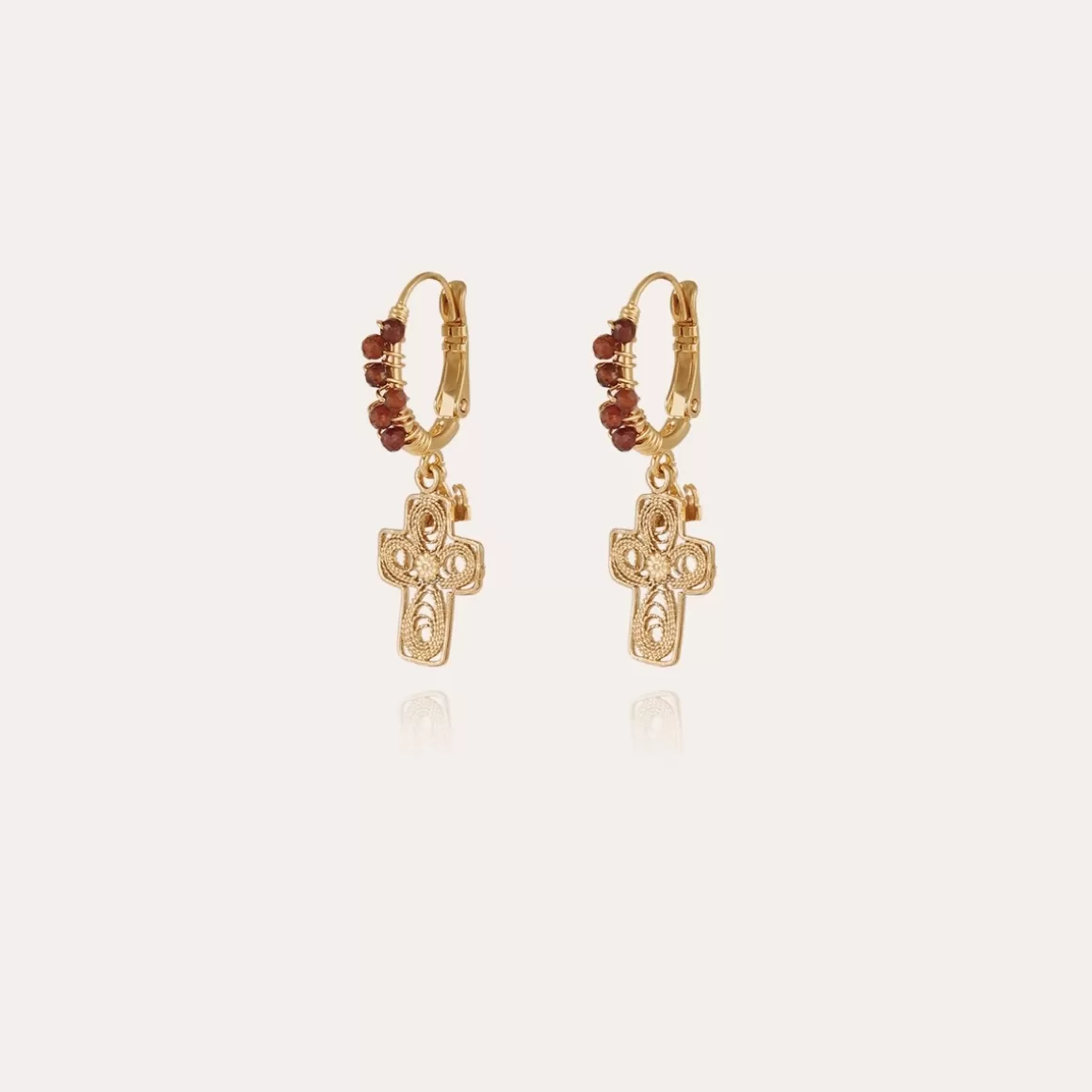 Gas Bijoux Boucles D'Oreilles>Boucles d'oreilles Tao Croix Yuca Bis dorées