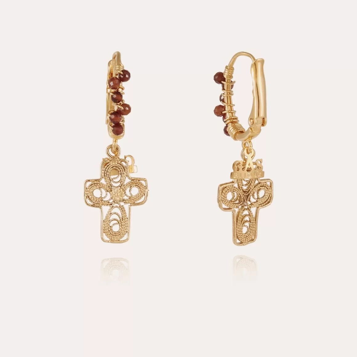 Gas Bijoux Boucles D'Oreilles>Boucles d'oreilles Tao Croix Yuca Bis dorées