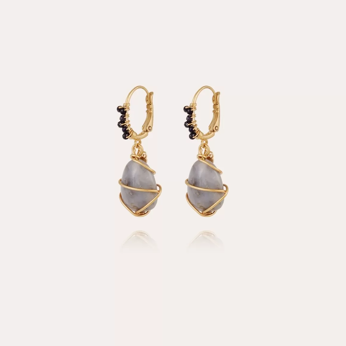 Gas Bijoux Boucles D'Oreilles>Boucles d'oreilles Tao Rainbow Bis dorées - Lazulite