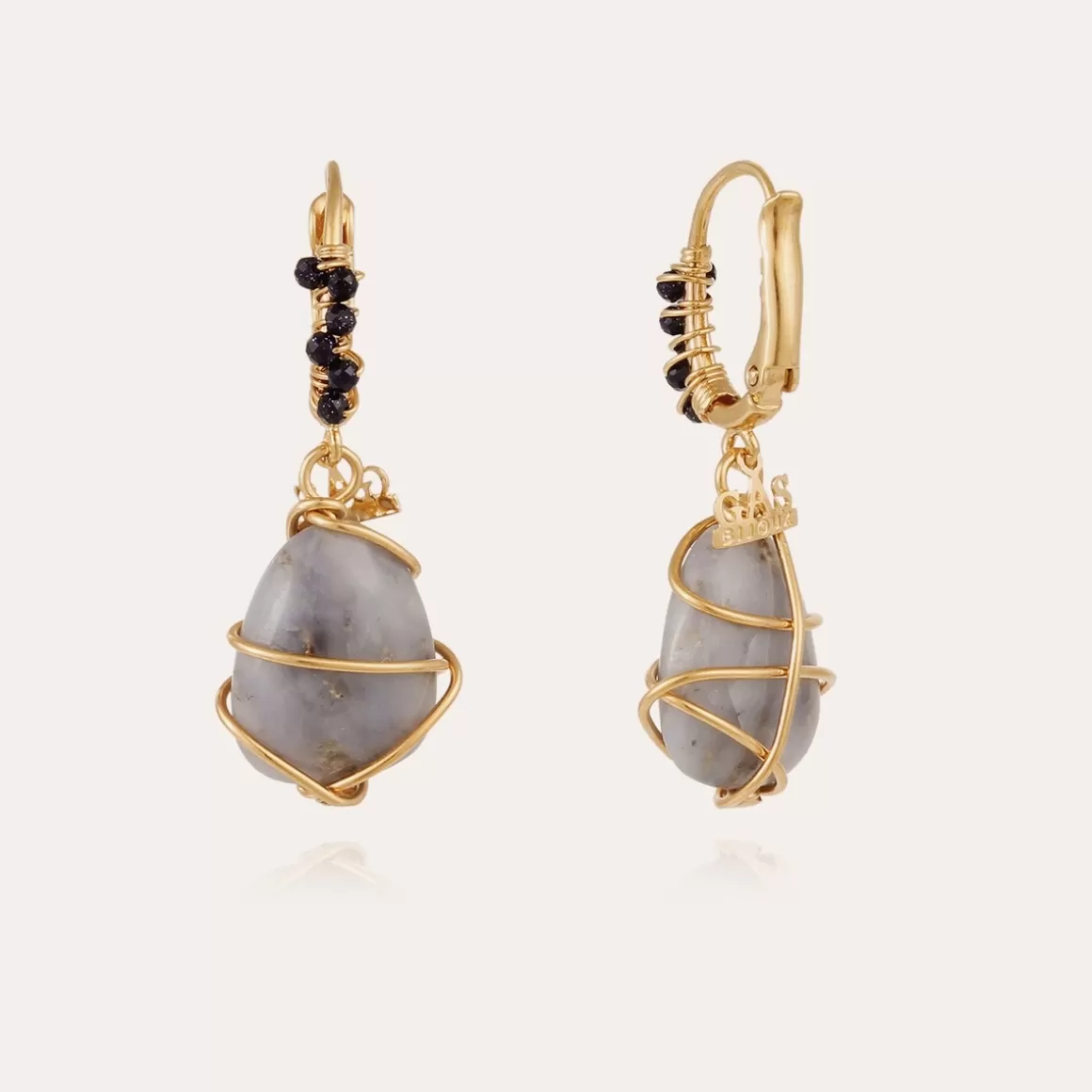 Gas Bijoux Boucles D'Oreilles>Boucles d'oreilles Tao Rainbow Bis dorées - Lazulite