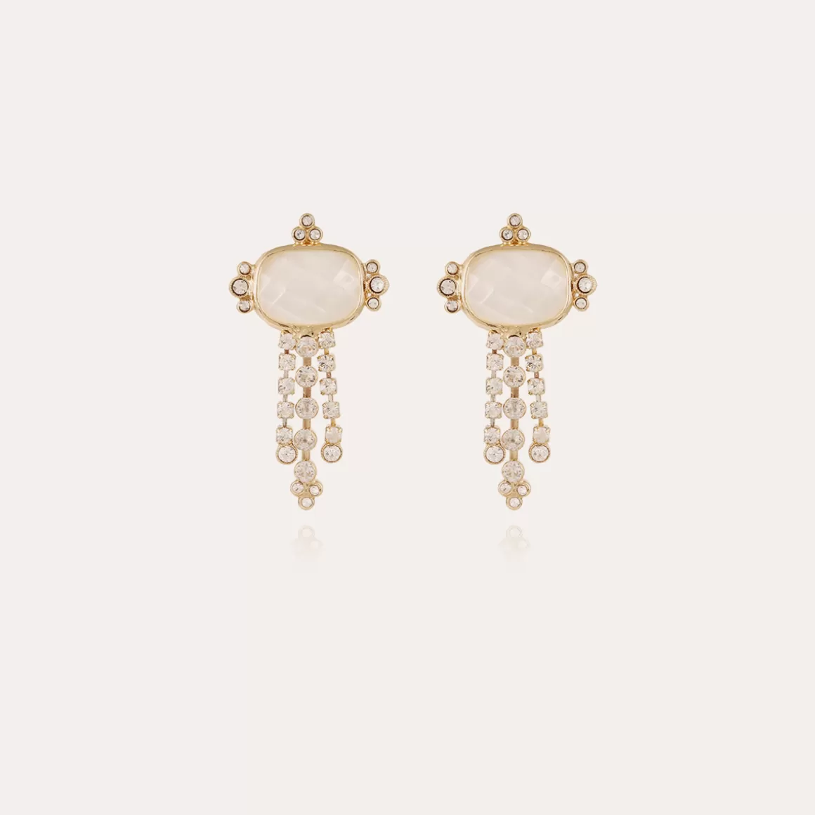 Gas Bijoux Boucles D'Oreilles>Boucles d'oreilles Tiki dorées - Nacre blanche