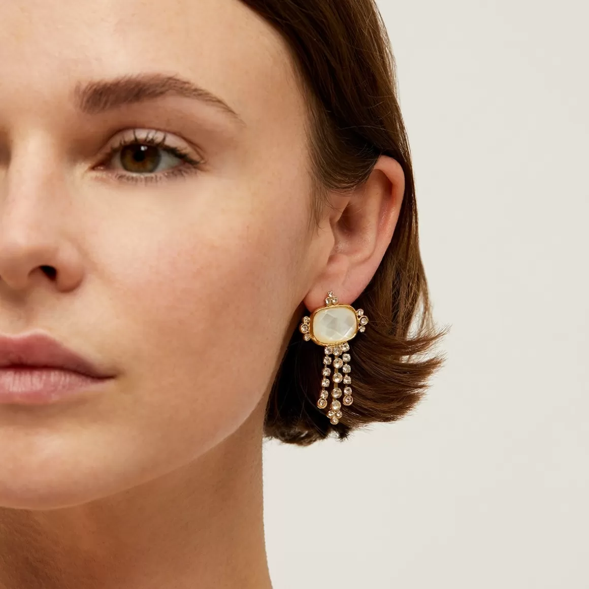 Gas Bijoux Boucles D'Oreilles>Boucles d'oreilles Tiki dorées - Nacre blanche