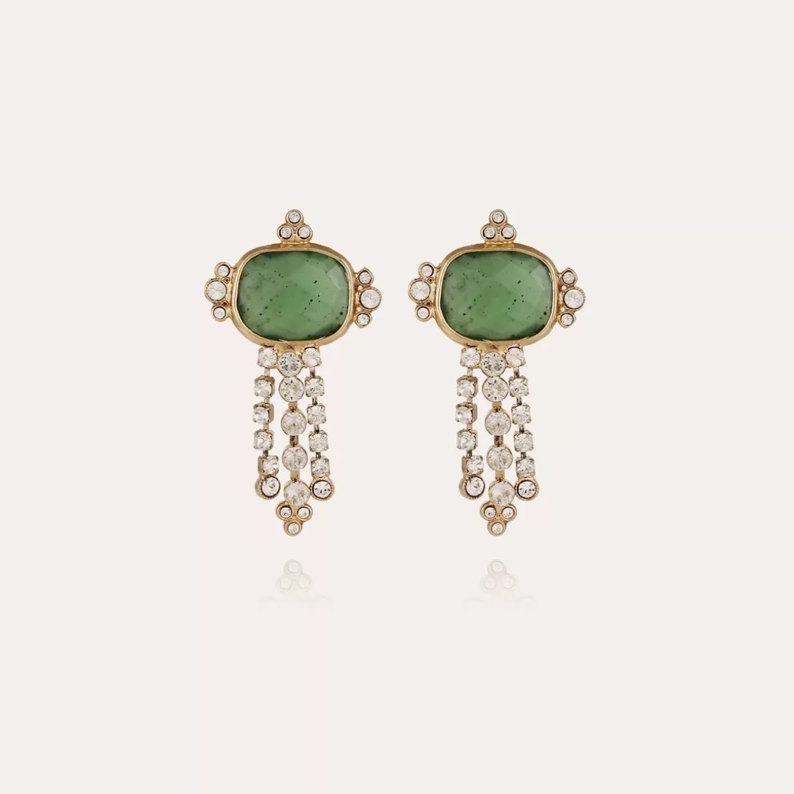 Gas Bijoux Boucles D'Oreilles>Boucles d'oreilles Tiki dorées - Serpentine Nacre blanche