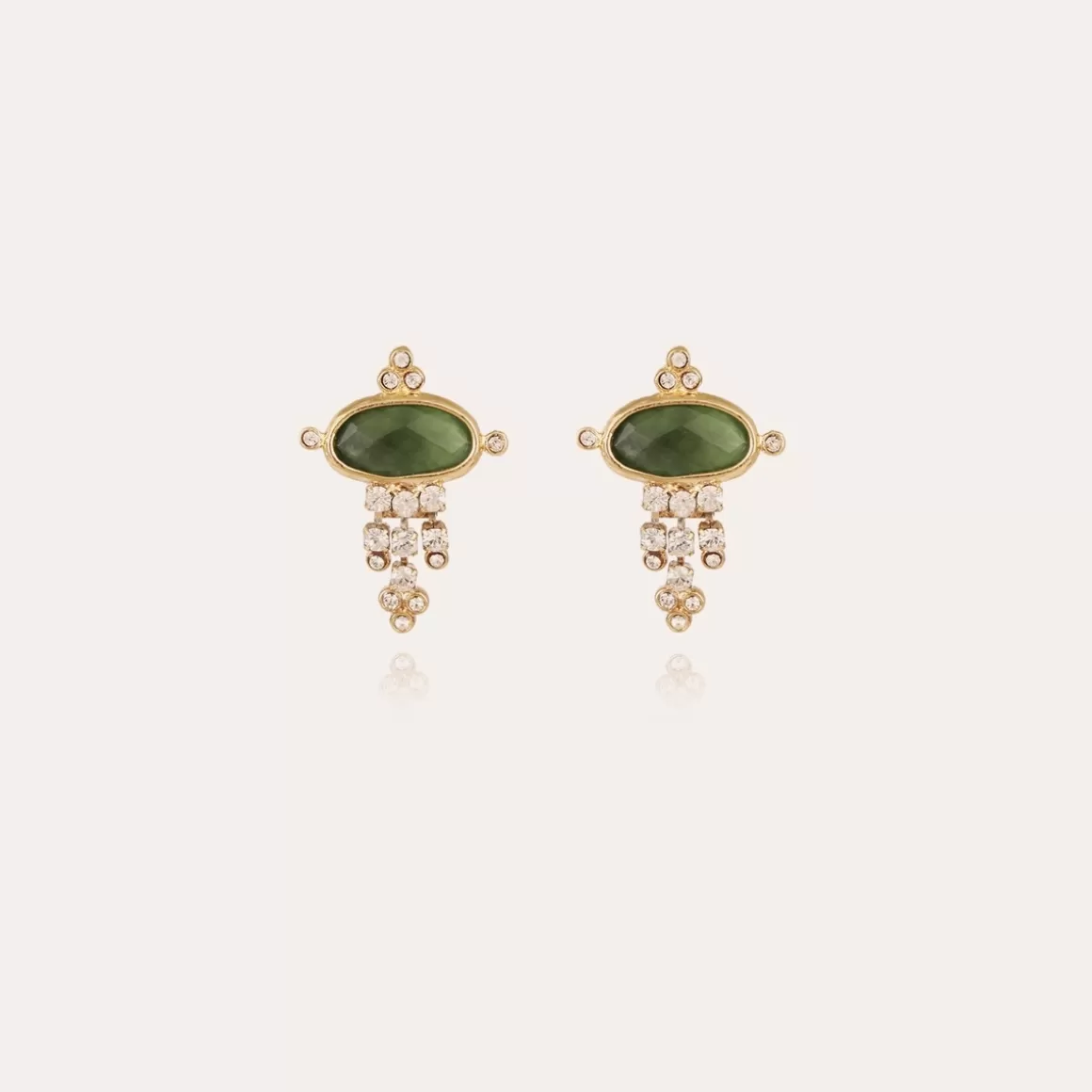 Gas Bijoux Boucles D'Oreilles>Boucles d'oreilles Tiki petit modèle dorées - Serpentine Améthyste