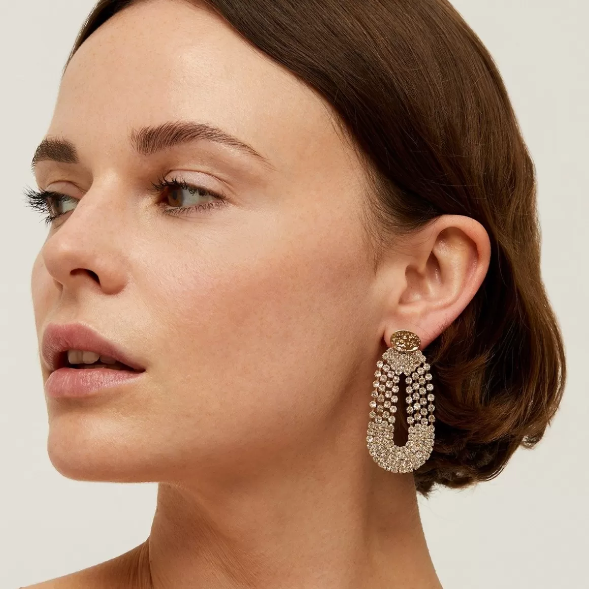 Gas Bijoux Boucles D'Oreilles>Boucles d'oreilles Trevise strass dorées Cristal