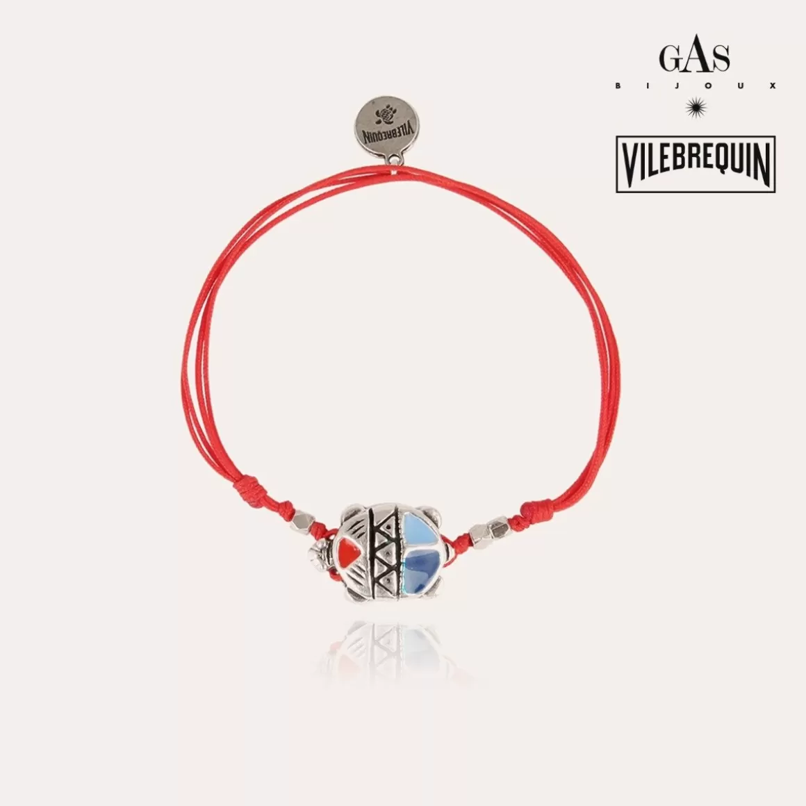 Gas Bijoux Bracelets Cordons Homme>Bracelet Tortue émail Vilebrequin grand modèle argenté