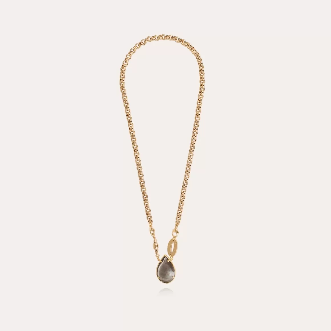 Gas Bijoux Colliers>Collier Billy doré - Nacre grise Nacre blanche