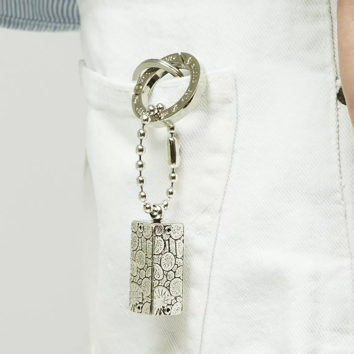 Gas Bijoux Broches & Porte-Clefs | Accessoires Homme>Porte-clés Cage Bozart argenté