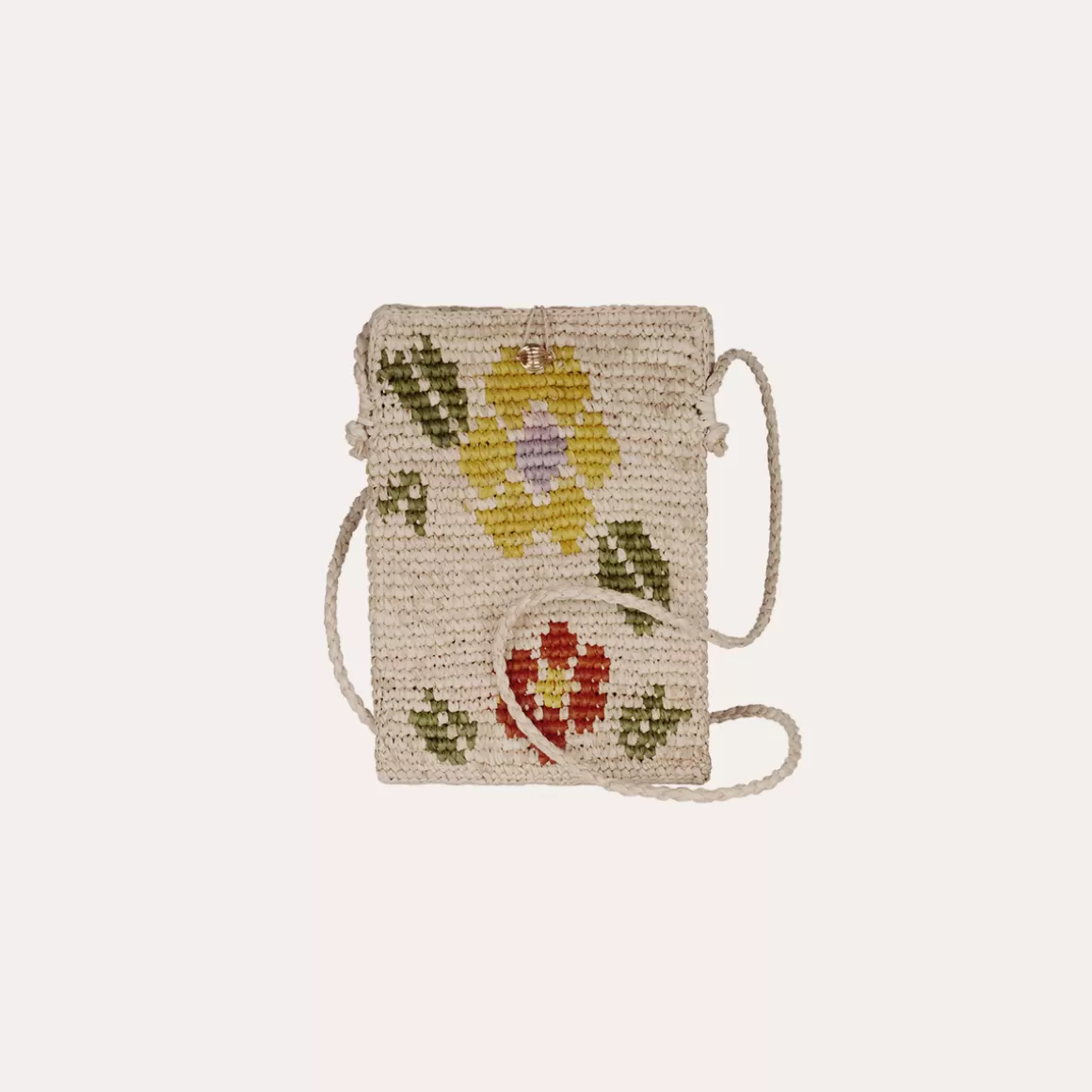 Gas Bijoux Sacs & Pochettes>Sac pochette portable raphia Blanchi fiori